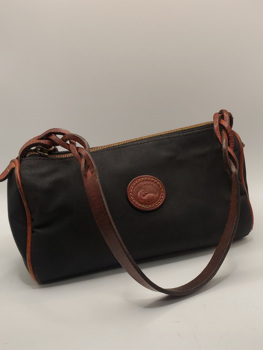 Dooney & Bourke Black Nylon Mini Barrel Bag